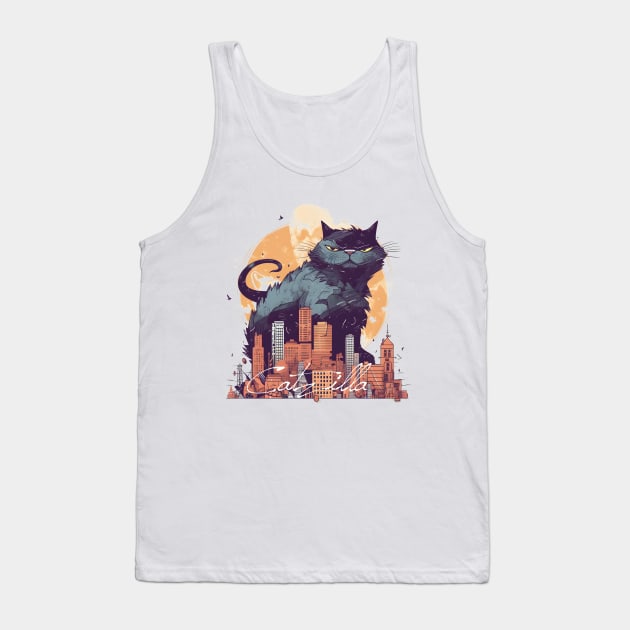 Catzilla Tank Top by ArtRoute02